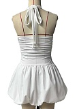 Sexy Strapless Bubble Pleated Hem Short Dress