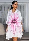Women'S Casual Fashion Printed Cardigan Short Dress