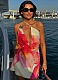 Summer New Style Swing Collar One Shoulder Crossbody Sexy Printed Dress