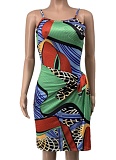Beach Print One-Piece Swimsuit Fashion Cover Up Skirt Two-Piece Set Women