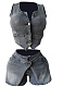 New Denim Vest Elastic Apron Shorts Two-Piece Set