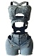 New Denim Tube Top Vest Stretch Shorts Two Piece Suit For Women