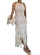 New Women'S Casual Knitted Tassel Beach Dress Summer Women