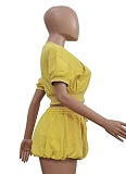 New Women'S Casual Zipper Short Top Washed Lantern Skirt Two-Piece Suit For Women