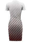 Casual Printed Short Sleeve Round Neck Irregular Dress