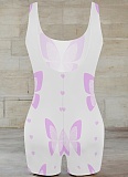 Women'S Casual Printed Sports Jumpsuit With Suspenders