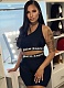 Letter Printed One Shoulder Vest Sexy Tight Sports Shorts Two-Piece Set