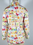 Sunshine Beach Print Long Sleeve Shirt Shorts Beach Two-Piece Suit For Women