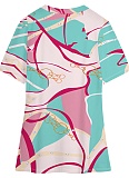 U-Neck Temperament Casual Printed Short-Sleeved T-Shirt For Women