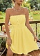 Yellow Summer New Style Tube Top Pleated Dress Wholesale