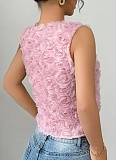 Pink Summer New Style Personalized Sleeveless T-Shirt For Women