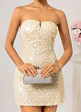 Sexy Tube Top Backless Sequined Dress Wholesale