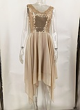 Sexy Chiffon Splicing Sequin Sleeveless Dress Wholesale