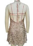 Sexy Nightclub Backless Sequined Halter Neck Mini Dress Wholesale