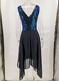 Sexy Chiffon Splicing Sequin Sleeveless Dress Wholesale