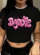New Round Neck Printed Short T-Shirt Tops Wholesale