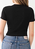 New Round Neck Printed Short T-Shirt Tops Wholesale