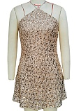 Sexy Nightclub Backless Sequined Halter Neck Mini Dress Wholesale