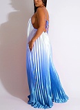 Sexy Deep V Suspender Backless Wide Leg Gradient Jumpsuit Wholesale