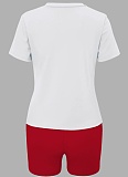 Round Neck Letter Printed Casual T-Shirt Shorts Two-Piece Set Wholesale