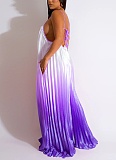 Sexy Deep V Suspender Backless Wide Leg Gradient Jumpsuit Wholesale