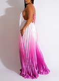 Sexy Deep V Suspender Backless Wide Leg Gradient Jumpsuit Wholesale