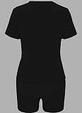 Round Neck Letter Printing Casual Two Piece Suit Wholesale