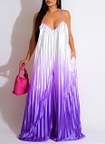 Sexy Deep V Suspender Backless Wide Leg Gradient Jumpsuit Wholesale