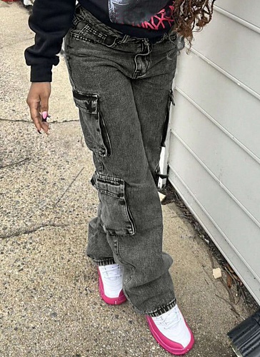 Fashion Women's Wear Casual High Waist Straight Jeans Wholesale