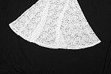 Temperament Lace Hollow Halter Neck Long Skirt Sexy Backless Solid Color Dress