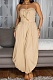 Summer New Sexy Chest Wrap Loose Solid Color Jumpsuit