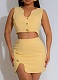 Fashionable Temperament Single-Breasted Vest Top Sexy Hip Skirt Two-Piece Suit