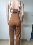 Threaded Sexy Chest Wrap Vest Fashionable Suspenders Wide Leg Pants Two Piece Set