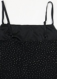 Black Sexy Sling Perm Diamond Mesh Yarn Hip Dress Wholesale