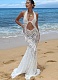 Temperament Lace Hollow Halter Neck Long Skirt Sexy Backless Solid Color Dress