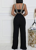 Threaded Sexy Chest Wrap Vest Fashionable Suspenders Wide Leg Pants Two Piece Set