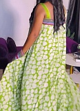 Sexy Suspender Print Dress With Large Hem and Multiple Colors