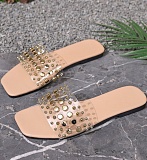 Summer New Style Women's Shoes Rivet Decoration Flat Slippers Wholesale