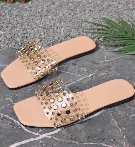 Summer New Style Women's Shoes Rivet Decoration Flat Slippers Wholesale