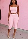 Fashion Lace Suspender Top Slim Shorts Set