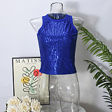 Sexy Beaded Leopard Print Midriff-baring Tank Top