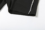 Fashion Sleeveless Design Contrast Color Line Tight Jumpsuit