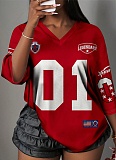 Sexy Hot Girl Personalized Print Loose Short-Sleeved Top
