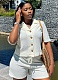 White New Short-Sleeved Shirt Shorts Casual Two-Piece Suit