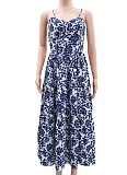 Printed Holiday Casual Suspender Dress For Women