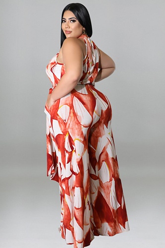 Fashionable Resort Style Casual Print Jumpsuit