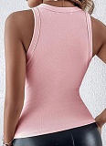 Sexy Beaded Leopard Print Midriff-baring Tank Top