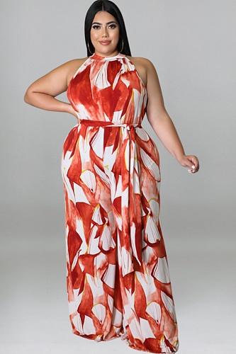 Fashionable Resort Style Casual Print Jumpsuit