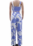 Women'S Casual Printed Suspender Top Elastic Waist Pants Two-Piece Set Wholesale