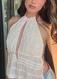 Summer Backless Beautiful Beach Vacation Hot Girl Tops Wholesale